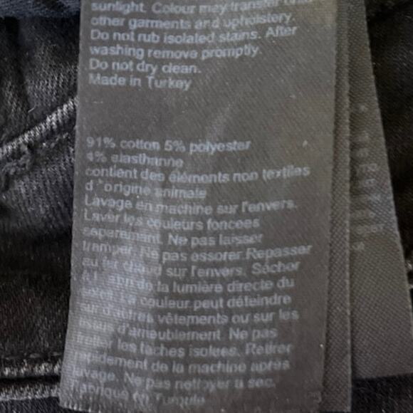 AllSaints Womens Grace Slashed Black Skinny Mid Rise Distressed Denim Jeans 25 - Picture 6 of 6